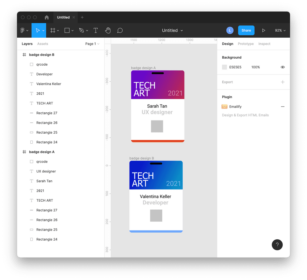 guest badge design step 1