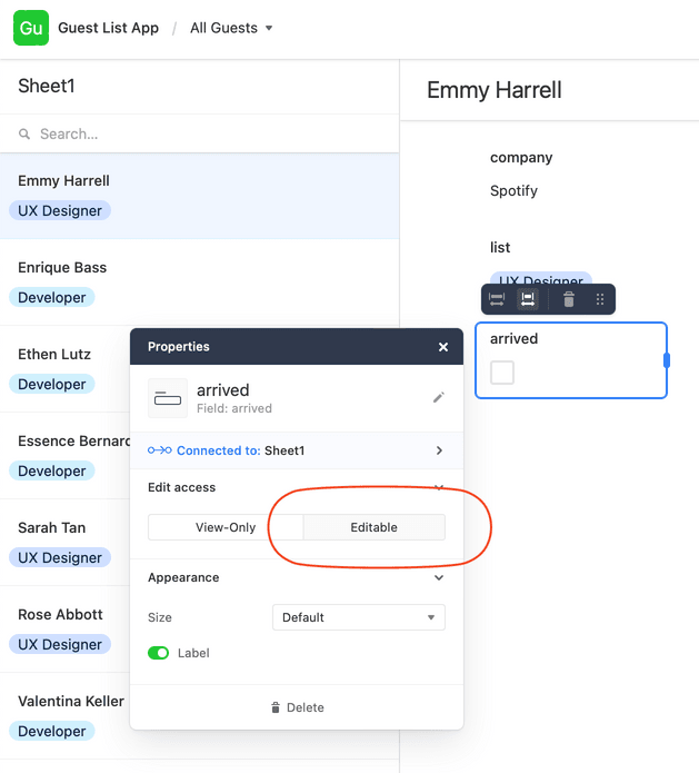 airtable interface designer - editable